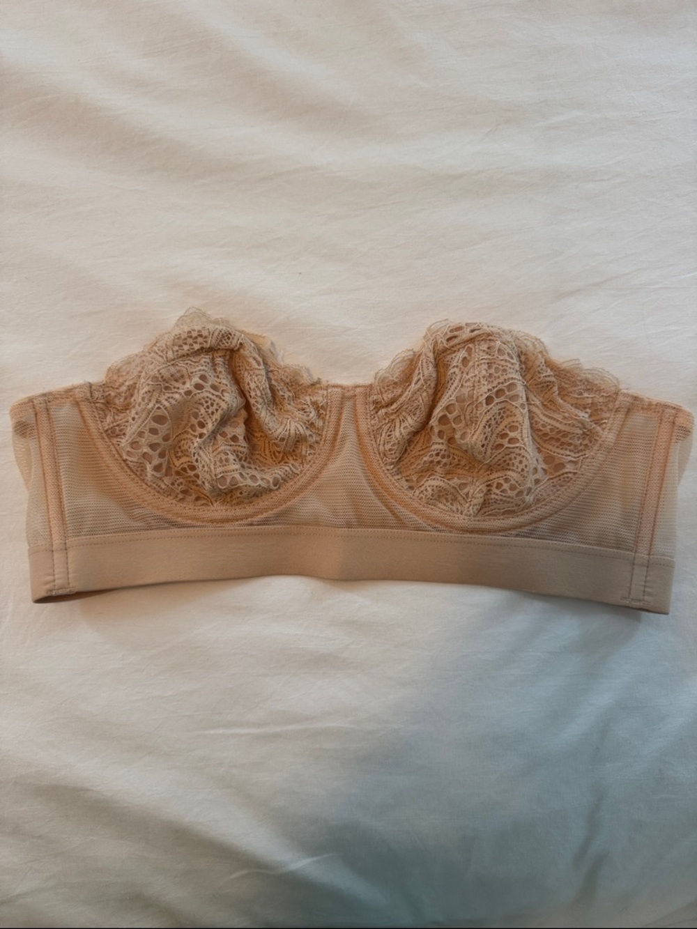 Lively Lace Underwire Bandeau Bra in Nude Beige